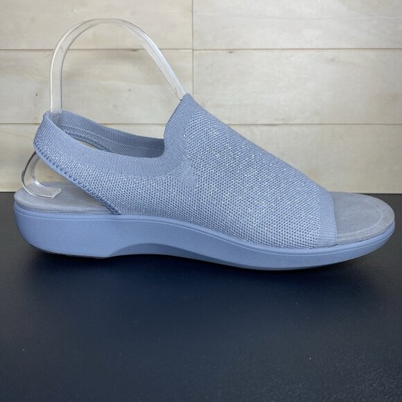 Traq Alegria Barett Knit Slip-On Grey Silver Women's Size 9 Shoes EU39 Slingback - Picture 3 of 11